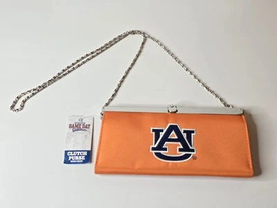 Game Day Outfitters Auburn University Orange Clutch Purse with Chain 4"X8.5" WDE - Image 1 of 4