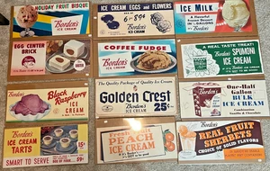 12 Borden Ice Cream/Milk Reprint Signs- All different - Picture 1 of 1