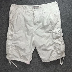 Vintage Ecko Unltd Cargo Shorts White Sz 38w y2k Baggy Relaxed - 13” Inseam - Picture 1 of 12