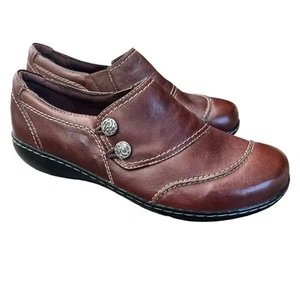 Clarks Women’s Size 10 NEW Leather Shoes Ashland Alpine Redwood Brown - Picture 1 of 7