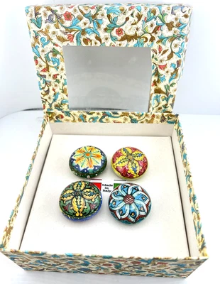 Tapón de botella de corchos de vino de cerámica italiana pintado a mano ITALIA colorido conjunto floral Foto 1 de 4