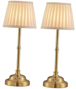  Set of 2 Cordless Wireless Rechargeable Touch Battery Operated Bronze (2 Pack) - Picture 1 of 7