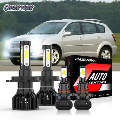 Para Para Pontiac Vibe 2003-2008 Faro LED + Bombillas de luces antiniebla 4x Foto 1 de 4
