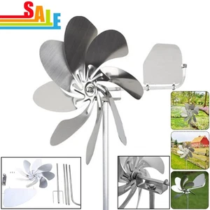 Garten Rost Windrad mit Windfahne - 100 cm - Windspiel Windmühle Silver H - Bild 1 von 24