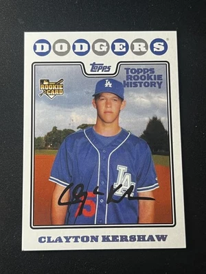 2018 Topps Archives #UH240 Clayton Kershaw Topps Rookie History Purple #/150 - Image 1 of 2