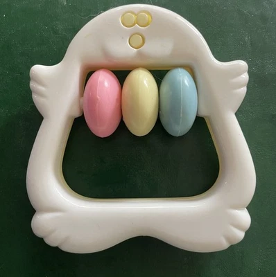Vintage Penguin Teether Rattle Teething Toy White, Pink, Blue Baby Infant Rare - Image 1 of 3