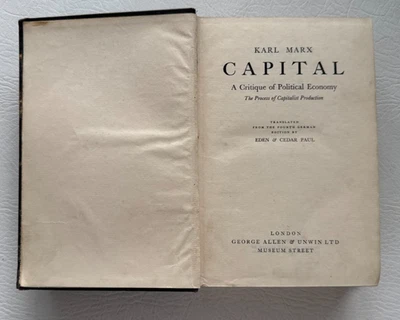 Capital: A Critique of Political Economy by Karl Marx, 1929 Hardcover - Image 1 of 4