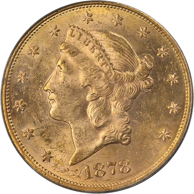 Oro Liberty 1878-S $20 graduación profesional MS62 bonito atractivo visual fuerte golpe Foto 1 de 4