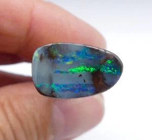 Australian Boulder Opal Solid Natural Opal Greem Blue 15x9mm 4.8ct 11279 - Picture 1 of 6