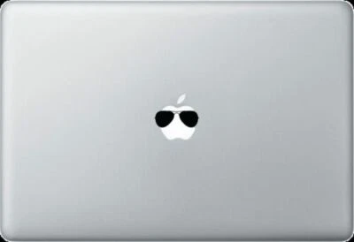 Aviator Glasses - Mac Apple Logo Laptop Vinyl Decal Sticker Macbook Funny Cool - Image 1 of 3