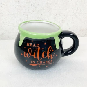 Head Witch In Charge 3D Cauldron Coffee Mug 15 oz Stars Halloween Spooky Fall - Picture 1 of 6