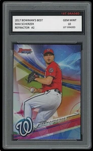 MAX SCHERZER 2017 BOWMAN'S BEST REFRACTOR #2 1ST GRADED 10 CARD NATS/METS - Picture 1 of 1