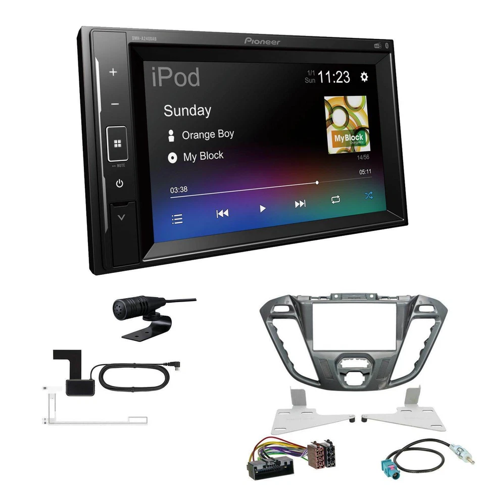 Pioneer DMH-A240DAB Radio USB für Ford Tourneo Transit Custom Nebula anthrazit