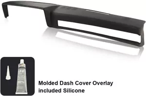 PIT66 Dash Cover Compatible with 1981-1991 GMC Chevy Trucks Dashboard Cover Blac - Picture 1 of 8