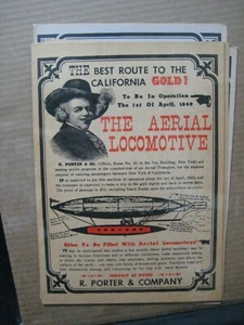 THE AERIAL LOCOMOTIVE 1849 PROMO VINTAGE MINI POSTER REPRINTED 1970'S CNG1889 - Picture 1 of 5