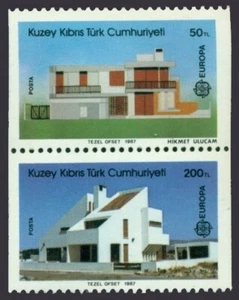 Norte de Chipre 1987 MNH par de folletos, Europa Arquitectura Moderna Casa Moderna - Imagen 1 de 1