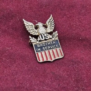 WW 2 Era Coro Sterling Silver Brother In Service Pin - Picture 1 of 3