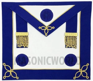 Masonic Regalia Craft Provincial Undress Apron Blue Rosettes , NEW - Picture 1 of 1
