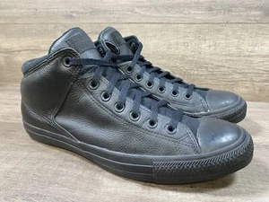 Scarpe sneakers alte Converse All Star Chuck Street pelle nera uomo taglia 11 - Foto 1 di 14