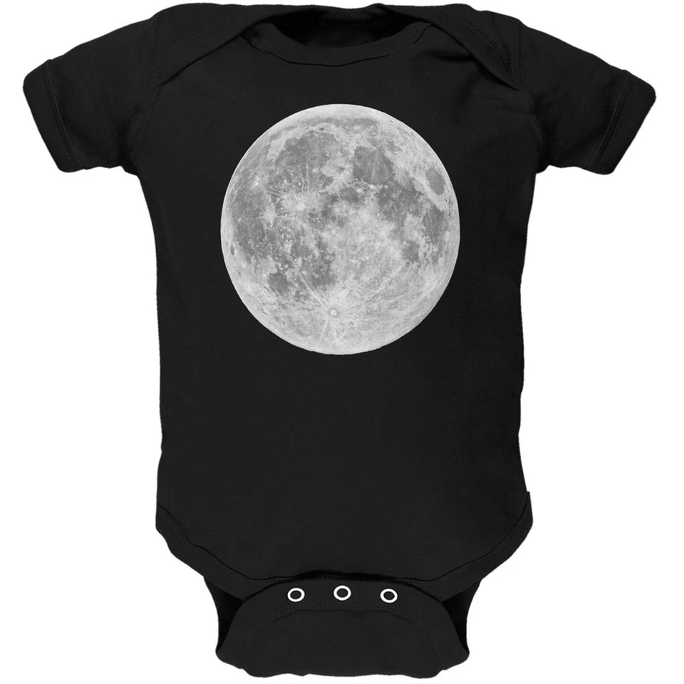 Earth's Moon Black Soft Baby One Piece - Image 1 of 1