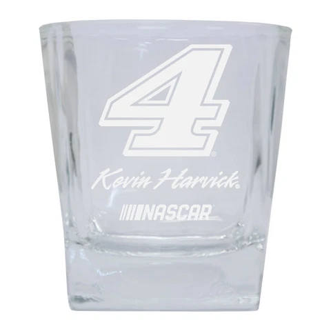 R And R Imports Kevin Harvick Nascar 4 Etched Whiskey Glass 2-Pack Cover