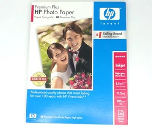Papel Fotográfico HP Premium Plus Alto Brillo NUEVO SELLADO 25 Hojas Inyección de Tinta 8.5x11 - Imagen 1 de 5