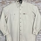 Vintage Carhartt USA Union Made Mens LT Shirt Long Sleeve Button Up Heavyweight