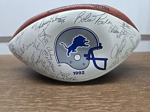 Litografía autografiada del equipo Detroit Lions 1992 fútbol americano NFL, Barry Sanders - Imagen 1 de 16