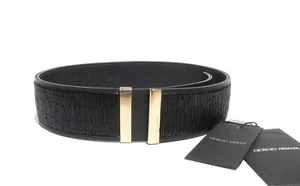 Giorgio Armani schwarz Leder Perlen goldfarben Metall breiter Taillengürtel 38 24 650 $ - Bild 1 von 12