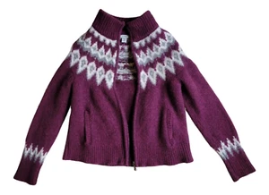 LL Bean Wool Zip Front Fair Isle Cardigan Pullover Damen Junioren XSP (MP Sz Tag) - Bild 1 von 23