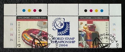 SINGAPUR A GLOBAL CITY 2003 SEGUNDA SERIE COMUNICACIONES Y TECNOLOGÍA 2V par CTO Foto 1 de 2