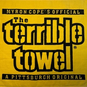 Pittsburgh Steelers TERRIBLE TOWEL Myron Cope’s Official Original Man Cave NWT - Picture 1 of 12