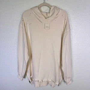 Free People Everyday Hoodie Womens XS Distressed Oversize Sweatshirt Capsule NEW - Picture 1 of 16