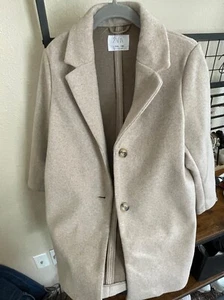 Zara Girls Beige Classic Winter Coat Size 9-10 - Picture 1 of 3
