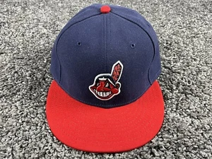 Cappellino Cleveland Indians CLE MLB Autentico Nuova Era 59FIFTY Fitted - 5950 Cappello 7 1/2 - Foto 1 di 8