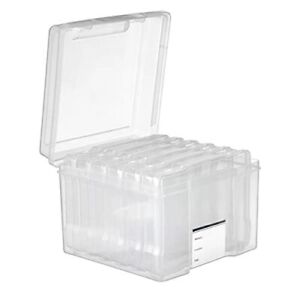 Matana Clear Storage Box 5" x 7" Photo Crafts Organiser Including 6 Cases Labels