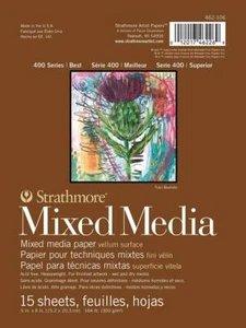 6"x8" Mixed Media Pad 400 Series 15 Sheets for Art Projects White - Picture 1 of 6