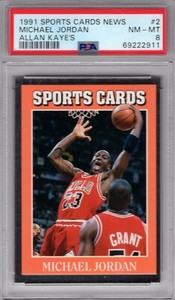 1991 Allan Kaye's #2 MICHAEL JORDAN (HOF) GOAT PSA 8 NM/MT Chicago BULLS TOUGH!
