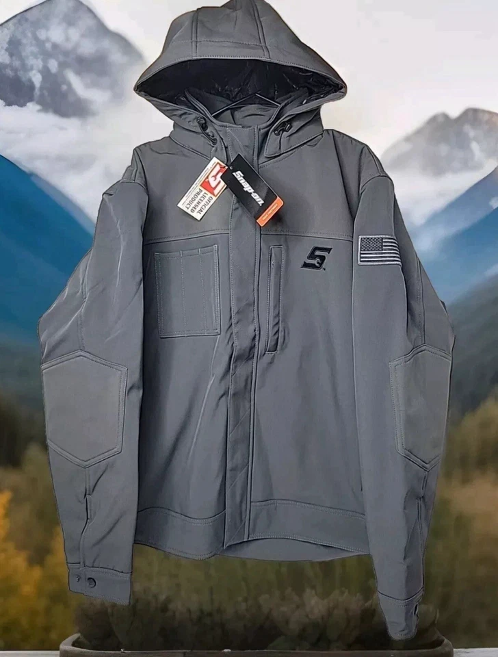 SNAP ON TOOLS RA HOODED JACKET INSULATED WINTER COAT ZIP UP 2022 GRAY NEW - Image 1 of 1
