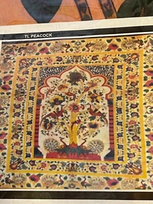 New Tree of Life Peacock Orange Wall Tapestry Double Bed Bohemian 84" x 102" - Image 1 of 4
