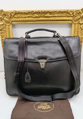 THE BRIDGE CARTELLA BORSA DA LAVORO Two Bellows With Messenger Black Leather - Image 1 of 4