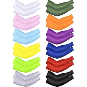 Men Women Baseball Football Basketball UV Protection Compression Arm Sleeves - Picture 1 of 20