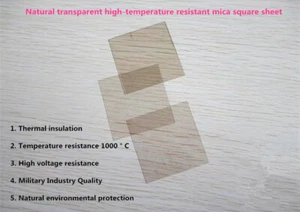 Nueva hoja cuadrada de mica transparente natural resistente a altas temperaturas, no porosa - Imagen 1 de 5