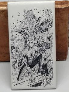 Spiderman Sinster Six | Lasergravur 3x6 weiße Keramikfliese | Comic Book Style - Bild 1 von 3