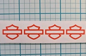 3 Mini Harley Shield .75" H Orange Vinyl Decals for Motorcycle Car Truck windows - Foto 1 di 2