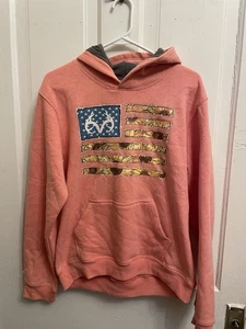 Realtree Camo Flag Hoodie Sunflowers Youth X-Large Sweatshirt Camouflage - Picture 1 of 5
