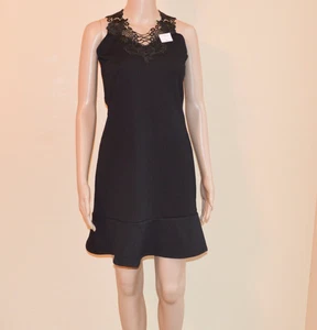 LETICIA Boutique Brand Black Lace Neckline Sheath Dress NWT Women's Size Medium - Picture 1 of 6