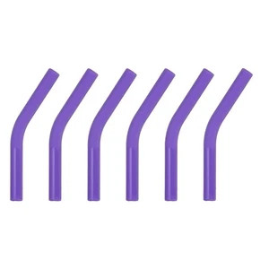 6 Pezzi Punta per Gomiti in Paglia di Silicone Adatto per Cannucce OD da 6mm/0,24", Viola - Foto 1 di 7