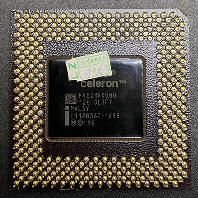 Intel Celeron 500MHz CPU FV80524RX500128 SL3FY 128KB 66MHz 2V Processor - Image 1 of 3