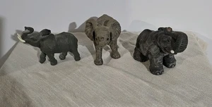 Elephant Figurines Set Of 3 - Picture 1 of 3